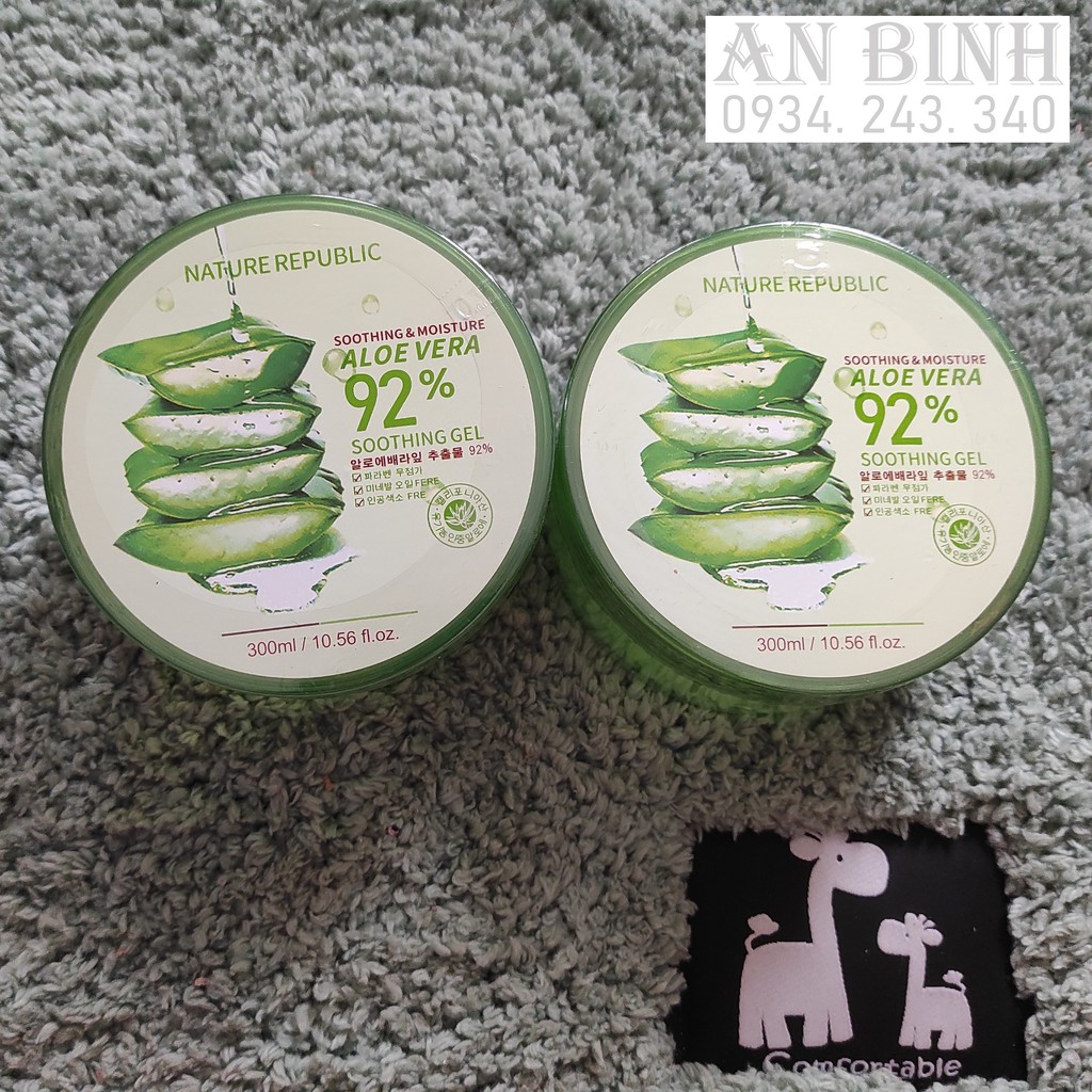 (Q1-HCM) Gel Nha Đam 92% (Nature Republic) - Kem Nha Đam Đa Năng - Gel Lô Hội Dưỡng Ẩm Làm Dịu Mát Da