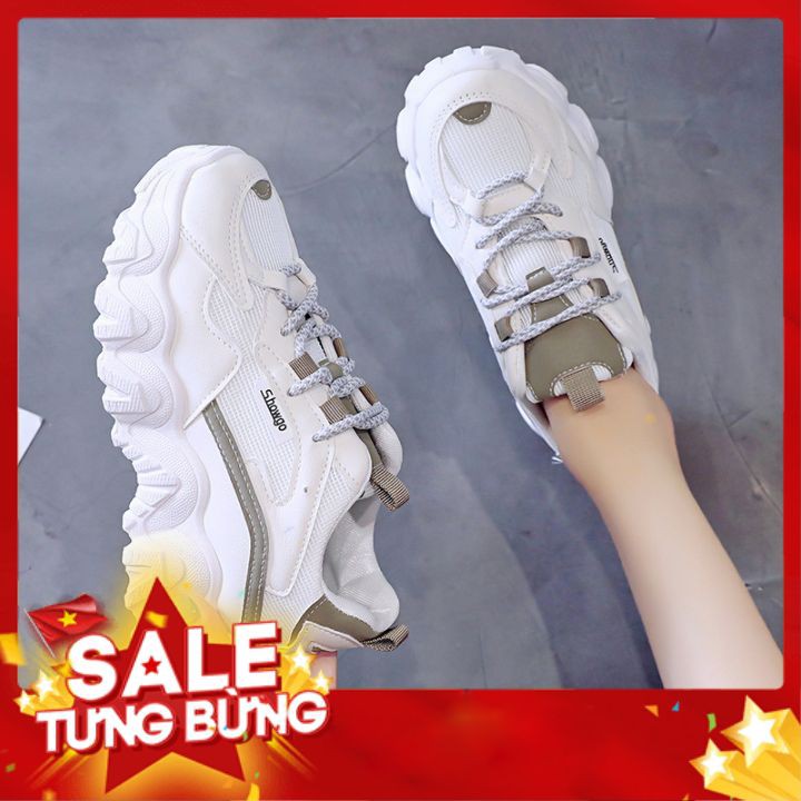 HOT TREND  Giày thể thao sneaker nữ SIÊU ĐỘN ĐẾ Shogo tôn dáng 5D phối viền năng động