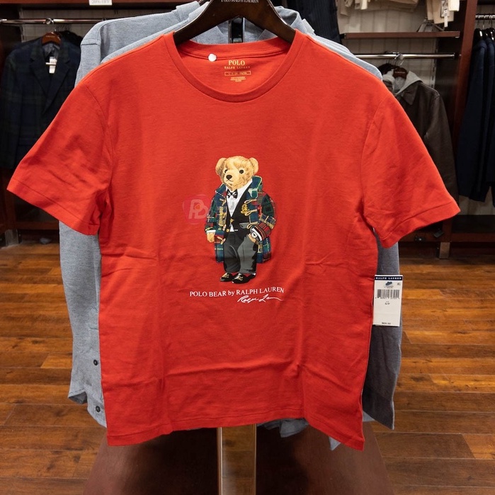 Áo Thun Cotton Tay Ngắn Cổ Tròn In Hình Gấu Ralph Lauren Dành Cho Nam Giới
