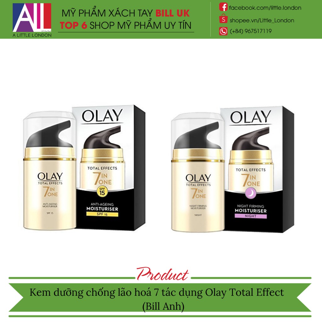 [Mã COS1904 giảm 8% đơn 300K] [TOP 1 SHOPEE] Kem dưỡng chống lão hoá Olay Total Effects 7 in 1 (Bill Anh)