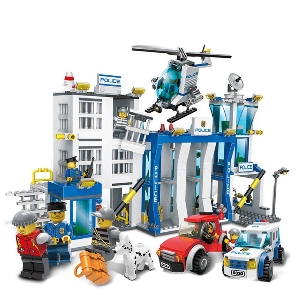 Đồ chơi lego city trạm cảnh sát thành phố giúp trẻ tư duy sáng tạo bộ lắp ghép với 870 mảnh ghép