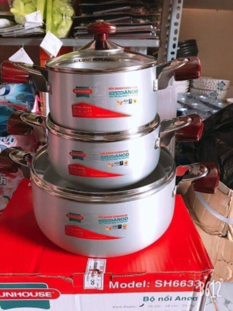 Bộ nồi sunhouse 6633