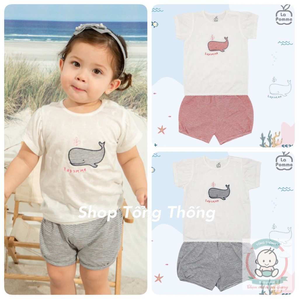 Bộ La Pomme Jacquard Cotton cao cấp mềm thoáng mát thấm hút tốt siêu hot mới bộ cộc tay cá voi đầu to đuôi nhỏ SS209