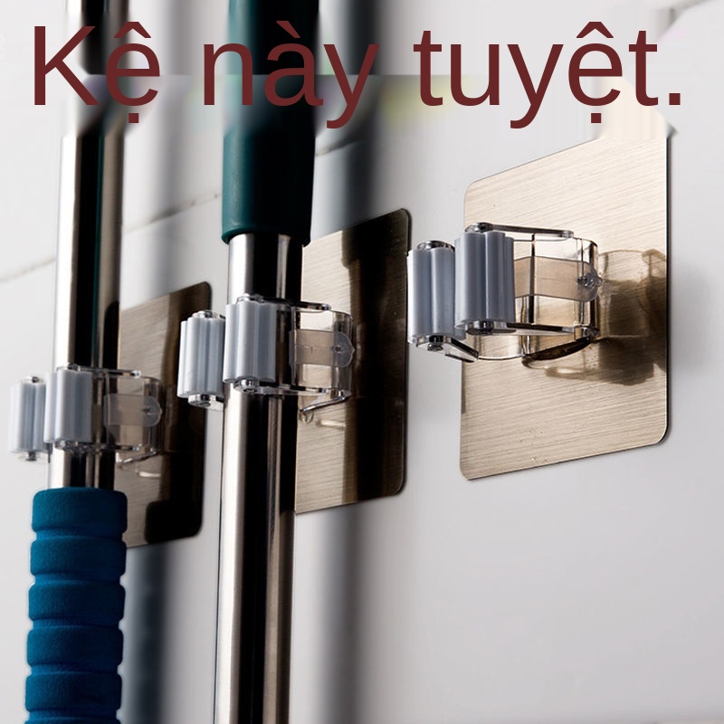 SGiá lau miễn phí đục lỗ clip lưu trữ kệ phòng tắm chổi móc treo cây hiện vật