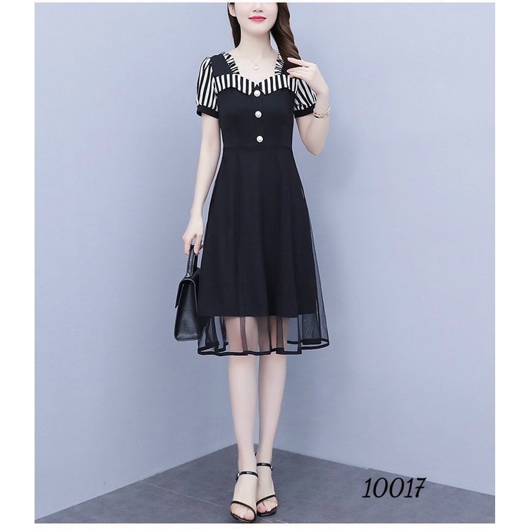 (HCM) Đầm suông phối lưới sang chảnh - thời trang nữ duyên dáng công sở cho các chị em KME FASHION