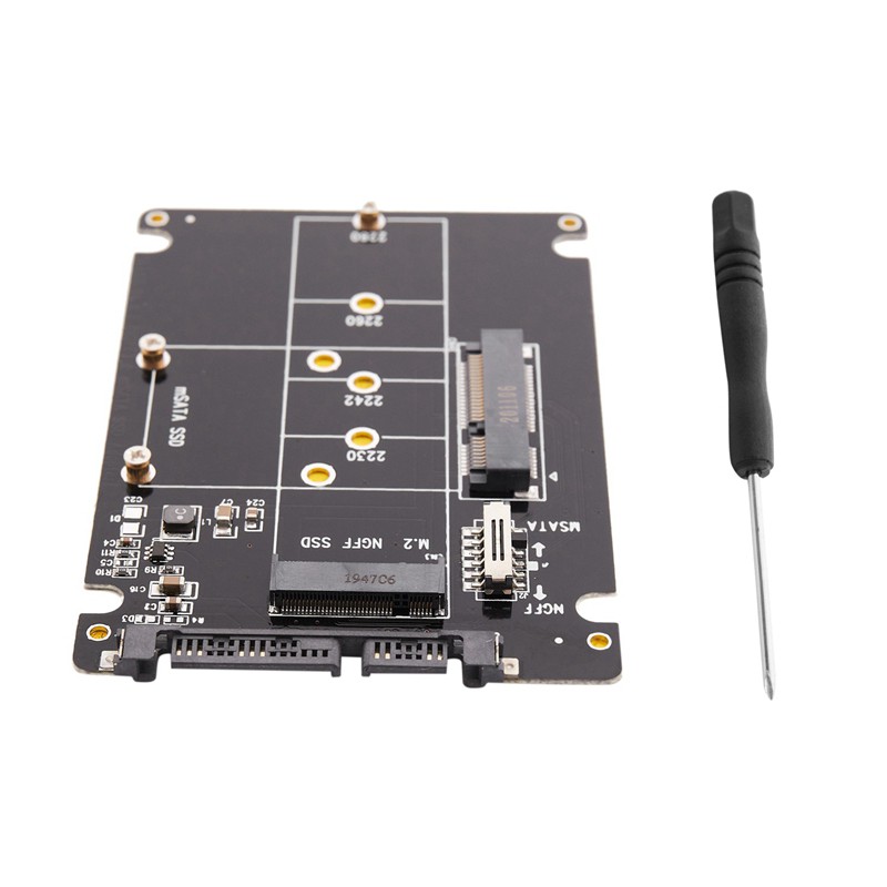 Card Chuyển Đổi 2 Trong 1 Ngff M.2 B + M Key Mini Pci-E Hoặc Msata Ssd Sang Sata Iii Cho Raspberry Ssd / 2230 / 2242 / 2260 / 22x80 M2