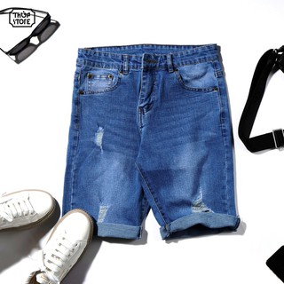 Quần jean nam ngắn VNXK slimfit chất co dãn tốt, vận động thoải mái ་