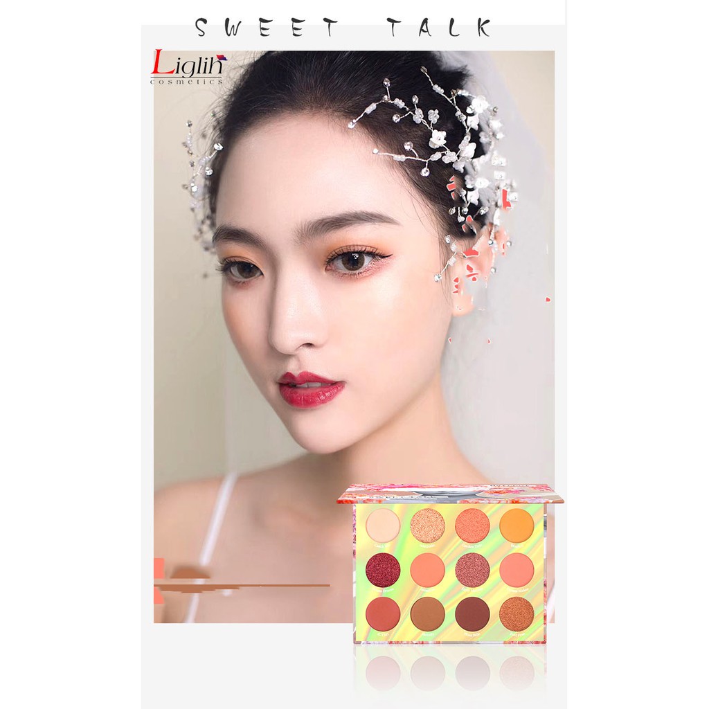 Phấn mắt 12 ô HOSTSPOT SWEET TALK tone cam hồng