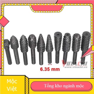 BỘ 10 Mũi Khắc Chà Lu Rãnh Xoắn - Mũi Khắc Chà Lu Đánh Bóng Cao Cấp Chất Liệu Vonfram cao cấp