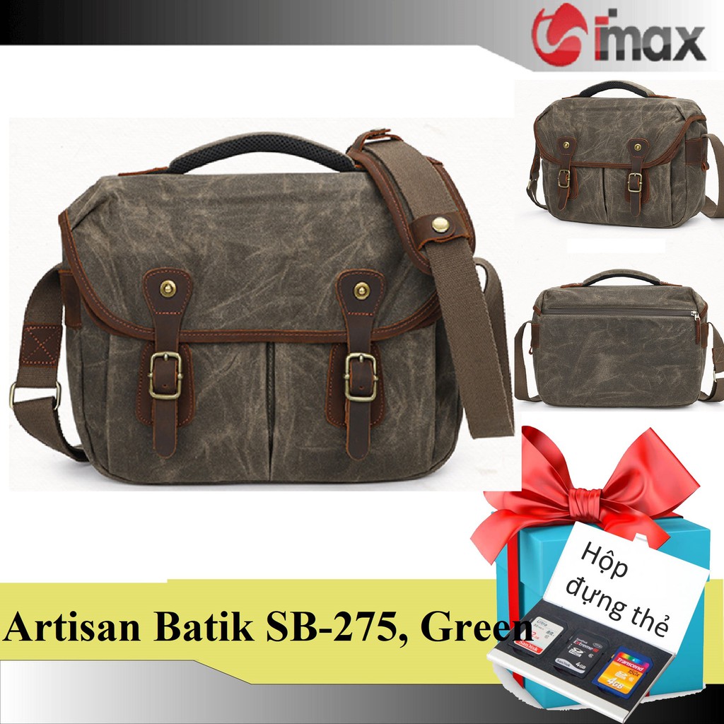 Túi máy ảnh đeo chéo Artisan Batik SB-275, 3 màu, Tặng hộp đựng thẻ nhớ