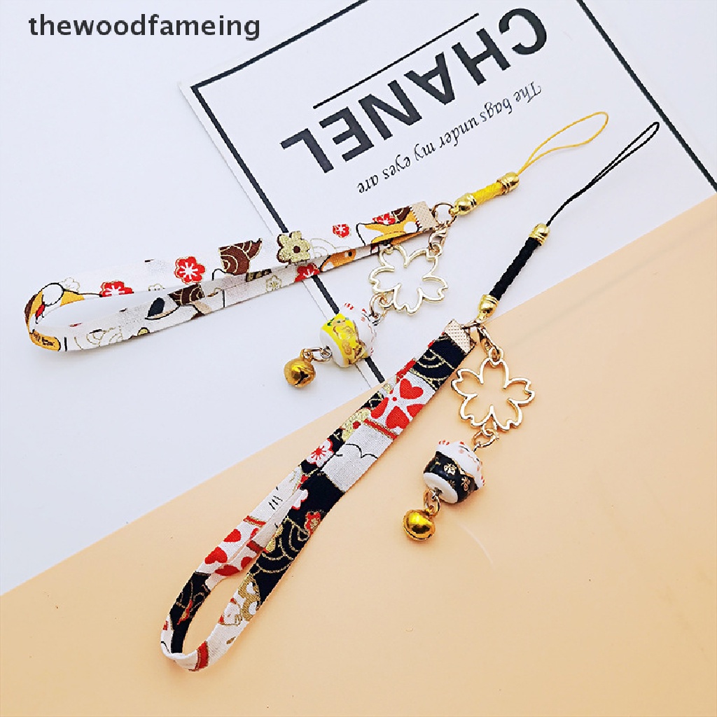 Dây Đeo Điện Thoại Thông Minh Janpanese Hình Hoa / Mèo Có Chuông