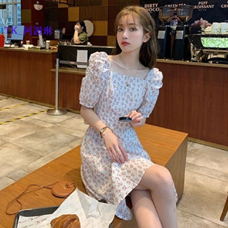 Đầm Dài In Hoa Kiểu Retro Pháp Dễ Thương Cho Nữ Long dress vintage