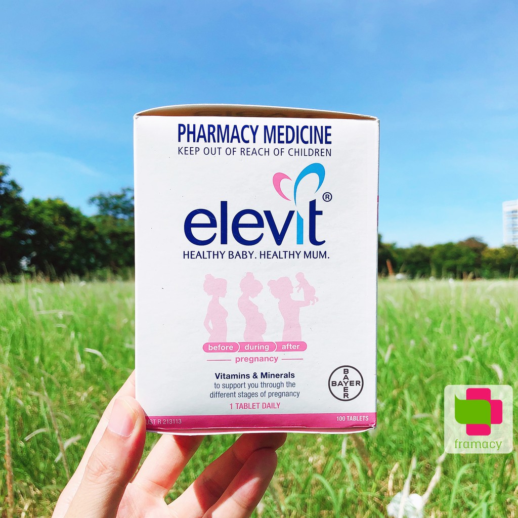 Vitamin tổng hợp Elevit Bầu, Úc (100 viên) bổ sung Vitamin C, D3, Axit Folic cho mẹ bầu, mẹ sau sinh