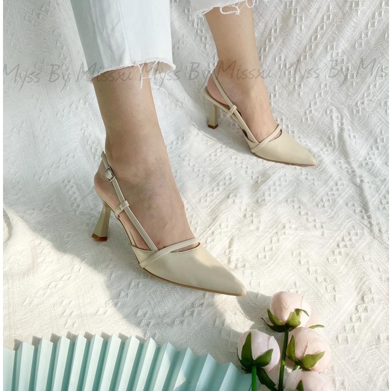 Giày nữ mũi nhọn sling back 7 cm thời trang MYSS - CG242