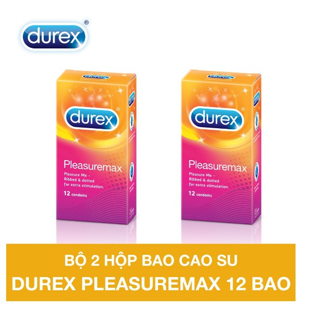 Bộ 2 Bao Cao Su Durex Pleasuremax 12 Cái