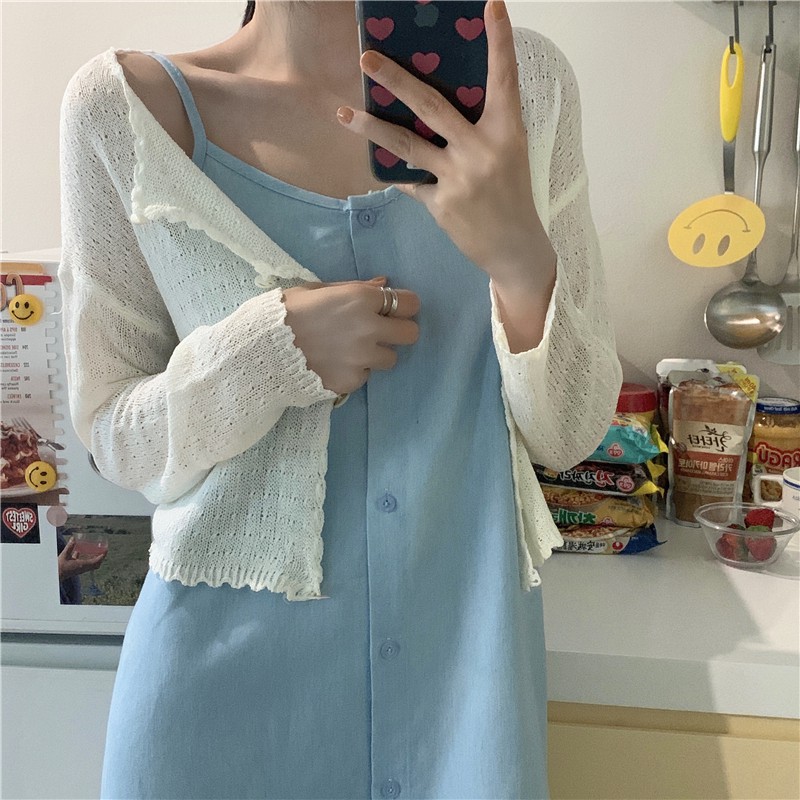 ÁO KHOÁC NHẸ LEN MỎNG CARDIGAN GÀI NÚT KL3MAU