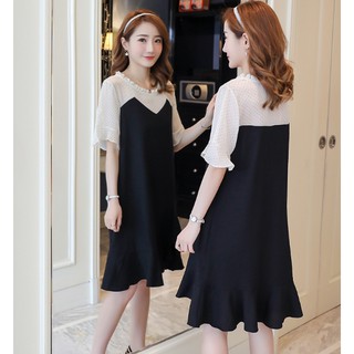 THANH LÝ Đầm Bầu Đuôi Cá Cổ Nhún Bèo