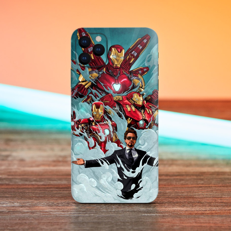 Miếng Dán Skin Điện Thoại In Hình Tony Stark Iron Man Cho Iphone 7/ 8/ X/ XS/ 11/ 11 Pro Max Và Các Dòng Máy Android