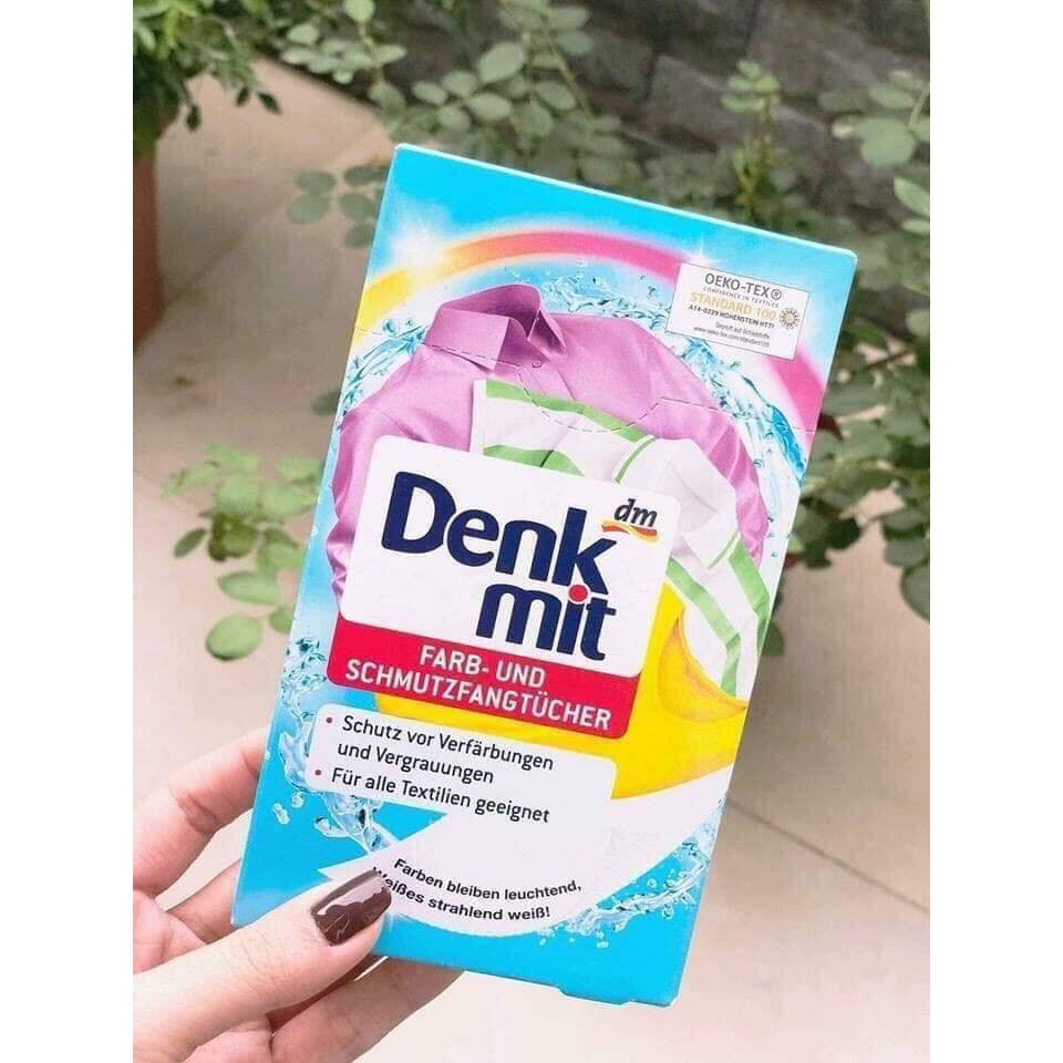 Giấy hút màu và chống phai màu quần áo DENKMIT 24 tờ - Hàng ĐỨC