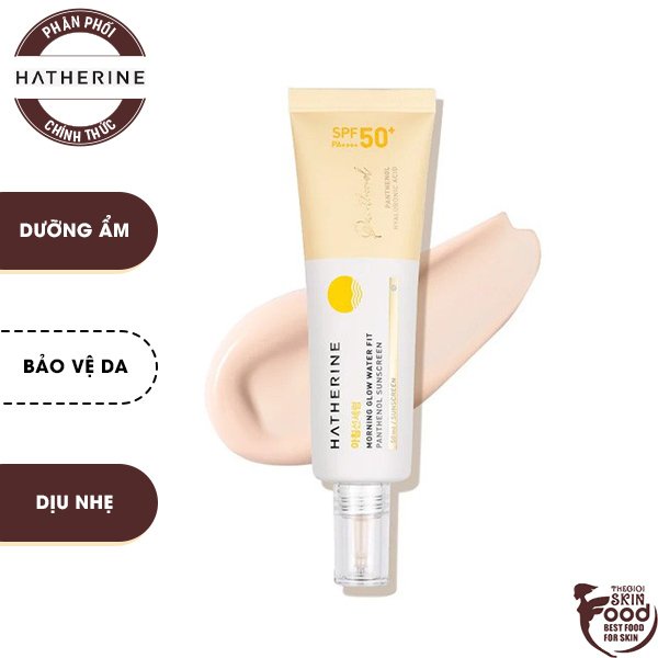 Kem Chống Nắng Dưỡng Ẩm Và Bảo Vệ Da Hatherine Morning Glow Water Fit Panthenol Sunscreen SPF 50+/PA ++++ 50ml