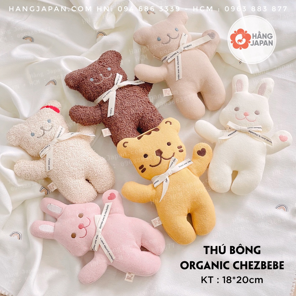 Gấu bông ORGANIC CHEZBEBE kèm túi đựng siêu xinh- MADE IN KOREA