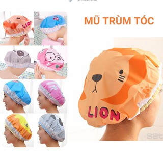Mũ trùm đầu khi tắm ủ tóc tại nhà không thấm nước tiện lợi hình thú