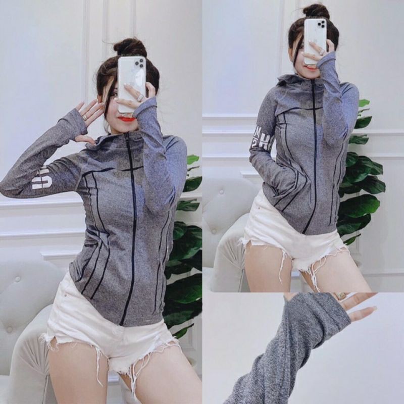 [Size S M L XL] Áo Khoác Thể Thao nữ Mẫu Mới Hàng Quảng Châu. Áo Khoác Nữ Ôm Body Thể Thao, Tập Gym, Tập Yoga [VT]