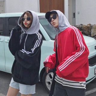 Áo hoodie phối nón xám siêu cute