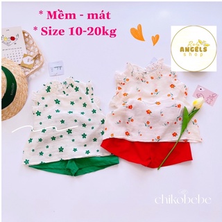 Set áo quần cổ bèo cho bé mặc đi học đi chơi rất xinh