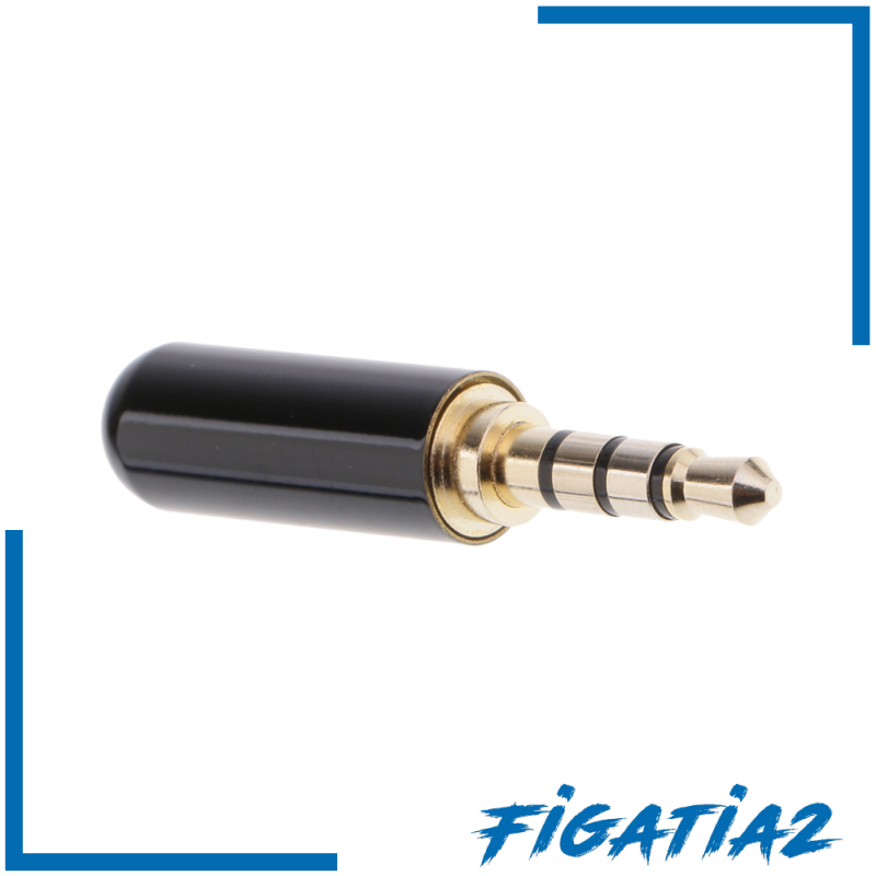 [FIGATIA2]3.5mm 1/8\'\' TRRS 4 Pole Male Plug A/V Solder Connector, Black