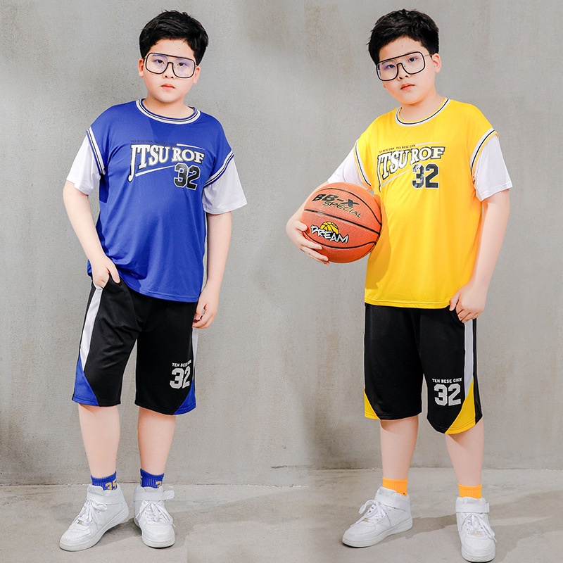 Bộ Thể Thao Mùa Hè Cho Bé Trai Béo Chất Liệu Cao Cấp Thấm Hút Mồ Hôi Co Giãn Tốt