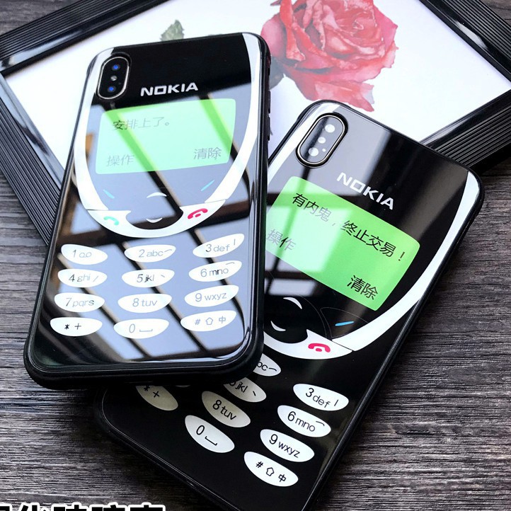 Ốp kính hình mô phỏng Nokia PK28 - iPhone 6/6S - 6 Plus/ 6S Plus - 7/ 8 - 7Plus/ 8Plus - X/XS/XS Max . ...