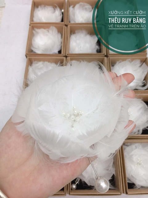 Hoa Cài áo Lông gà size 10cm  99k