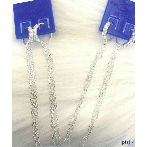 BÔNG TAI NỮ BẠC TA - BÔNG TAI TUA DÀI HÀNG HOT.