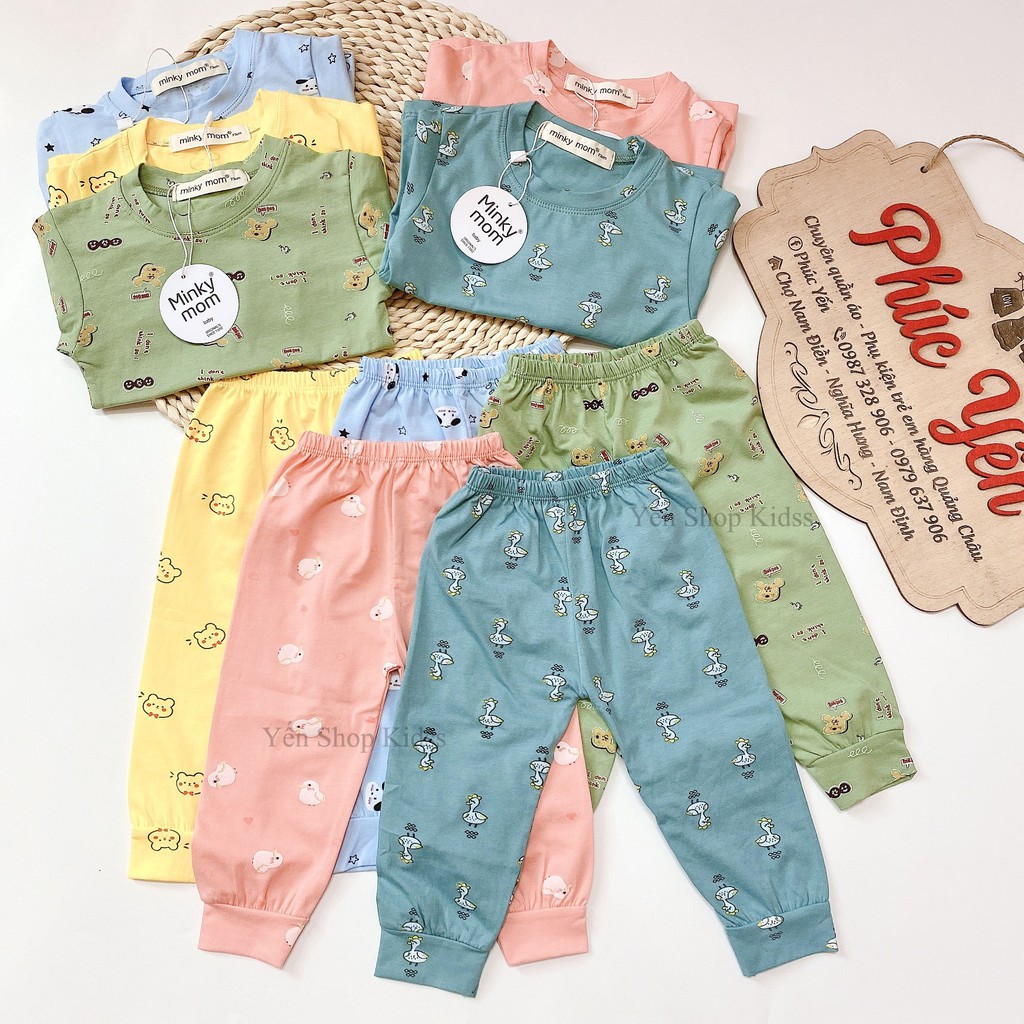 Sale !!! Bộ Dài Tay   Minky Mom Chất Cotton 100 % In Toàn Thân Họa Tiết Vịt-Ngỗng Cho Bé_Super Sale (7-19kg) (SP001308 )