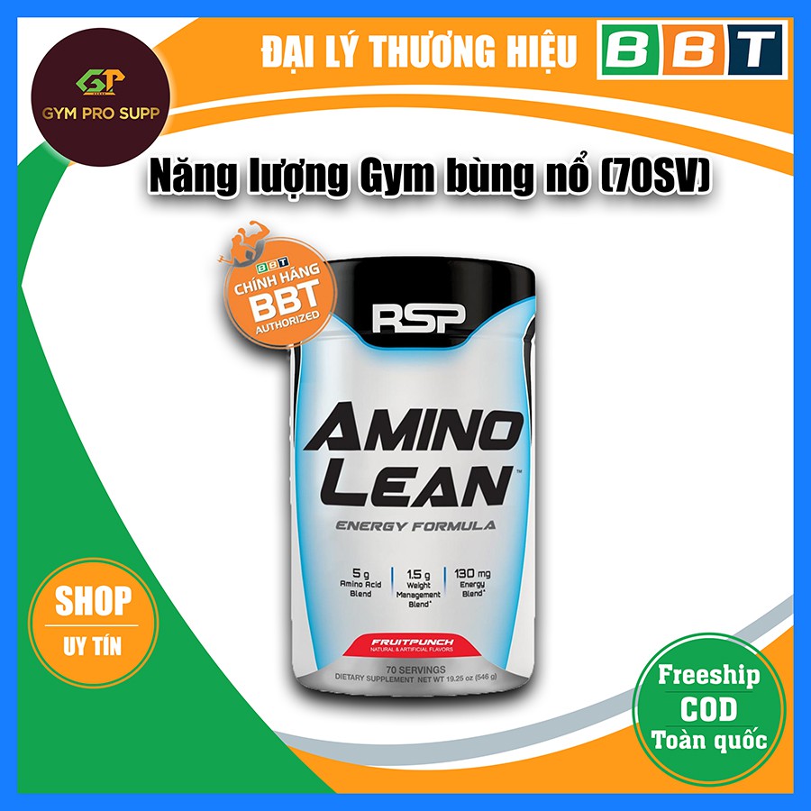 AminoLean 70sv EAA BCAA Kiêm Đốt Mỡ 2 Trong 1 - Hàng chính hãng BBT