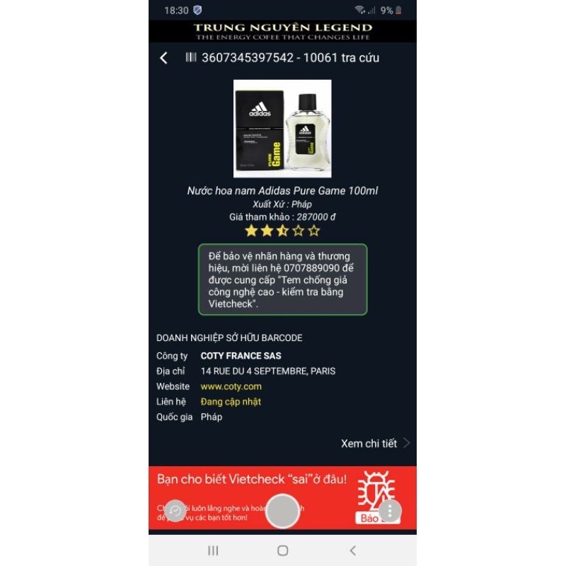 Nước hoa nam ADIDAS hương thơm nam tính 100ml chính hãng