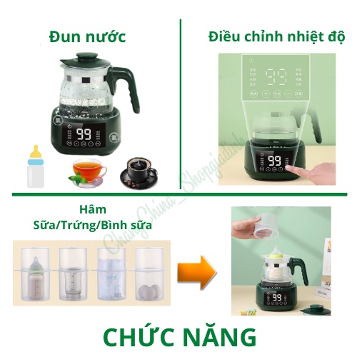 Máy đun nước pha sữa, hâm sữa và hâm bình sữa đến 72h, có thể điều chỉnh được nhiệt độ