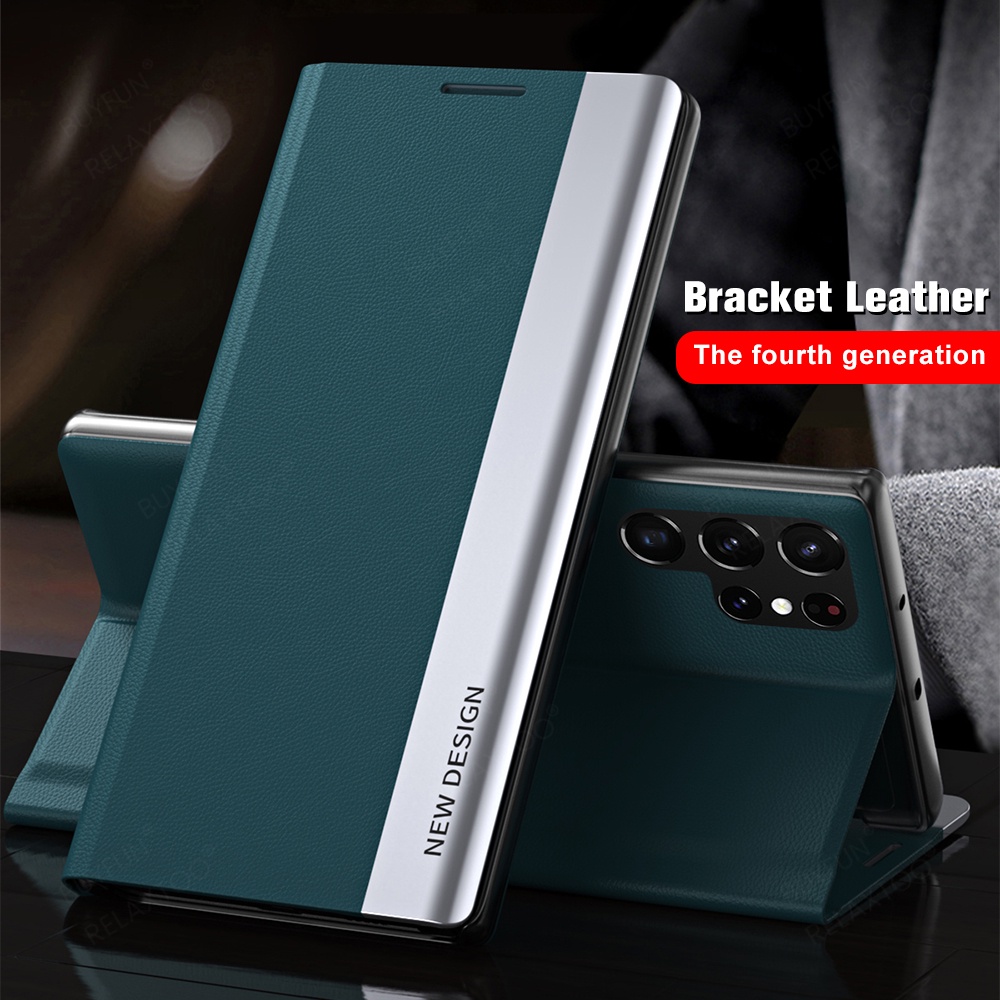 Luxury Case Magnetic Leather Cards Flip Kickstand Cover For Samsung Galaxy S22 S21 S20 FE Ultra Plus
