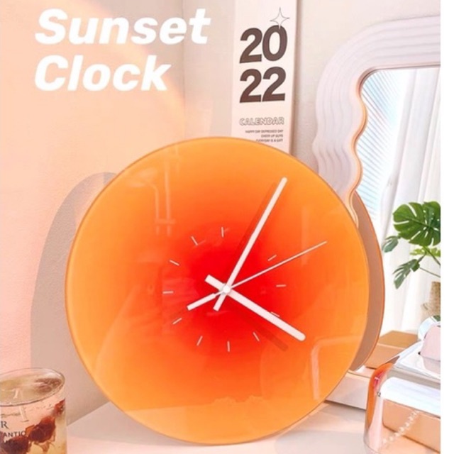 Sunset Clock, Đồng hồ treo tường kim trôi, đồng hồ mặt trời decor