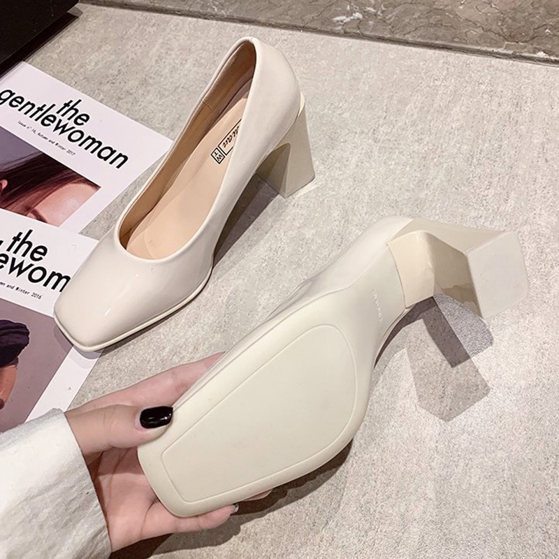 Giày Cao Gót Mũi Vuông Phong Cách Pháp Thời Trang Cho Nữ