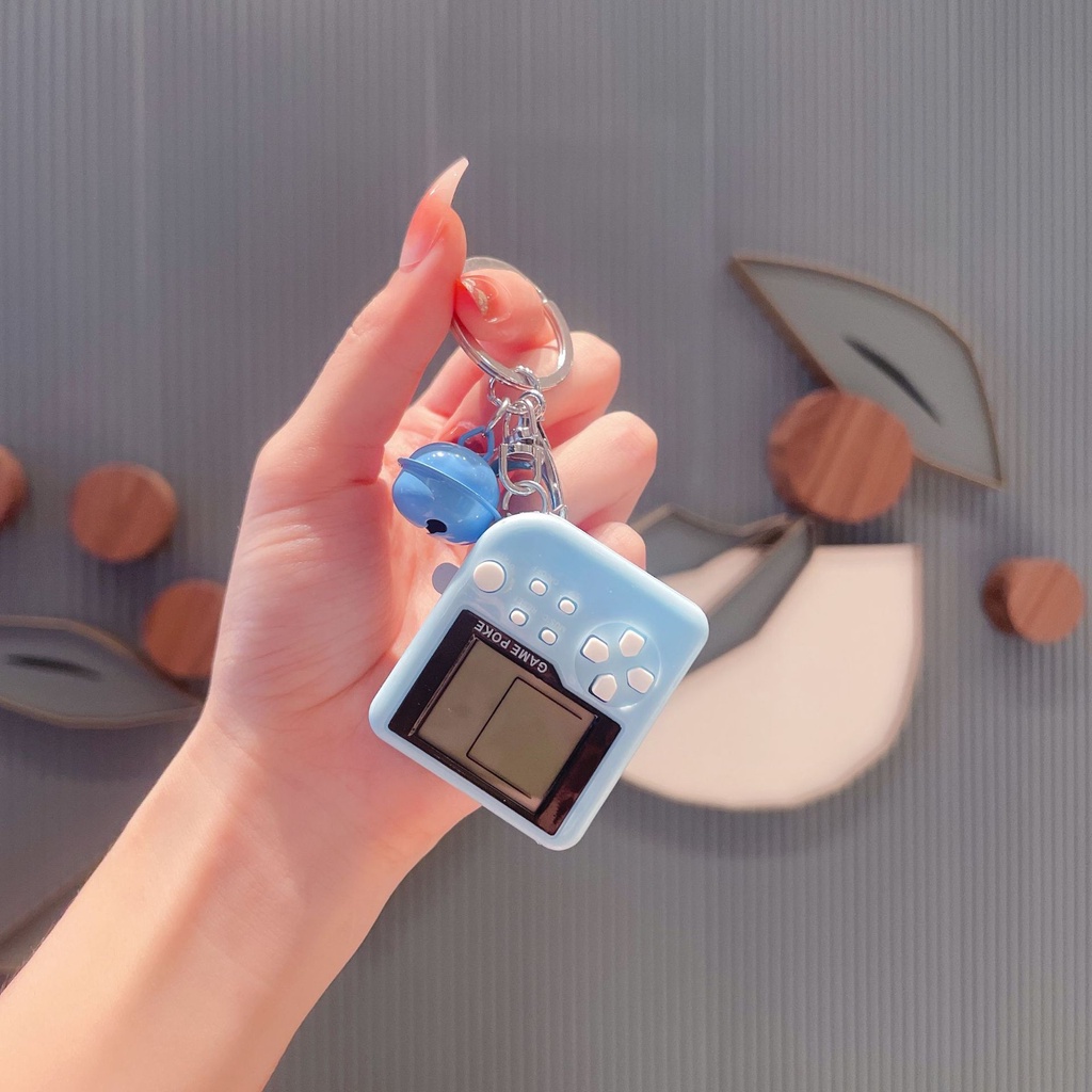 Móc khóa kiêm máy chơi game 4 nút mini cầm tay game xếp hình nhiều màu  balo túi xách, quà tặng bạn bè người thân -Ráp