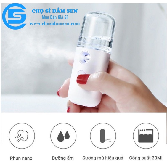 Máy Phun Sương Mặt NaNo Mini Cầm Tay Hỗ Trợ Dưỡng Da Cấp Nước, Máy Xông Hơi Tinh Dầu Tiện Dụng- G354-MPSnano