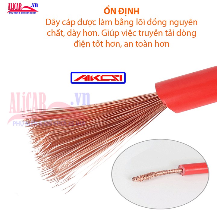 Dây cáp câu nối bình ắc quy ô tô AIKESI 1.000A-12V, 24V