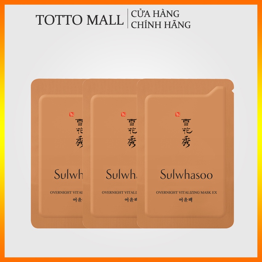 [10 gói] Mặt nạ ngủ Sulwhasoo Overnight Vitalizing Mask Ex 3ml/gói - Mặt nạ ngủ nhân sâm sulwhasoo