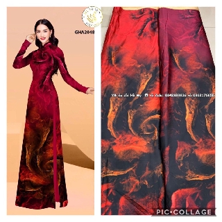 Vải Áo Dài Lụa Vàng Anh