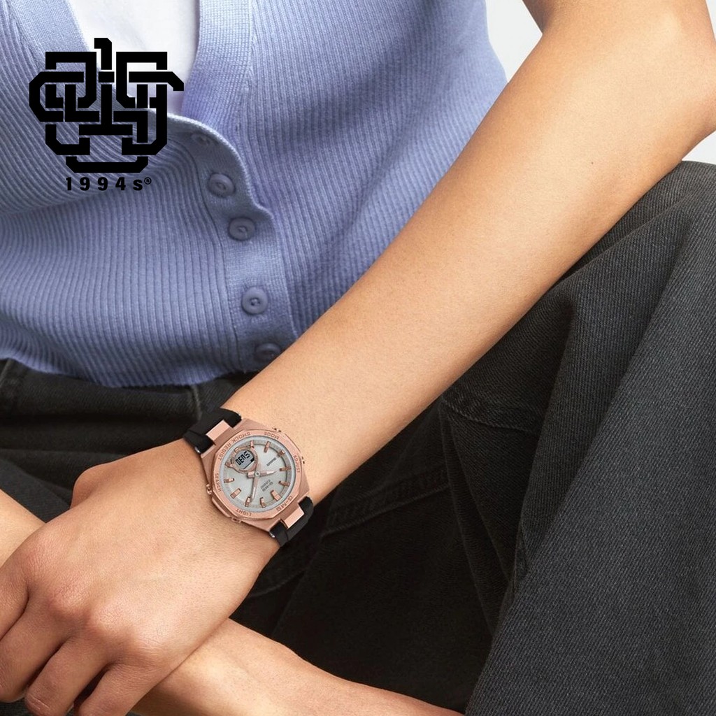 Đồng hồ nữ Casio MSG-B100 / MSG-B100G-1A chống va đập, Bluetooth, pin mặt trời, size 37.2mm, hàng chính hãng