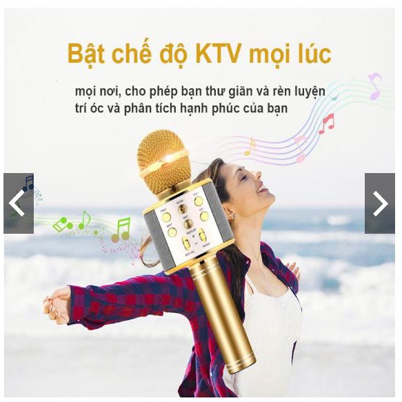 Mic hát karaoke không dây Loa Bluetooth với âm thanh ấm karaoke karaoke cầm tay mini hát hát hay nhất hiện nay