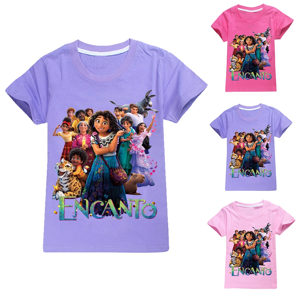 Áo Thun Tay Ngắn Họa Tiết Encanto Dễ Thương Cho Bé Gái