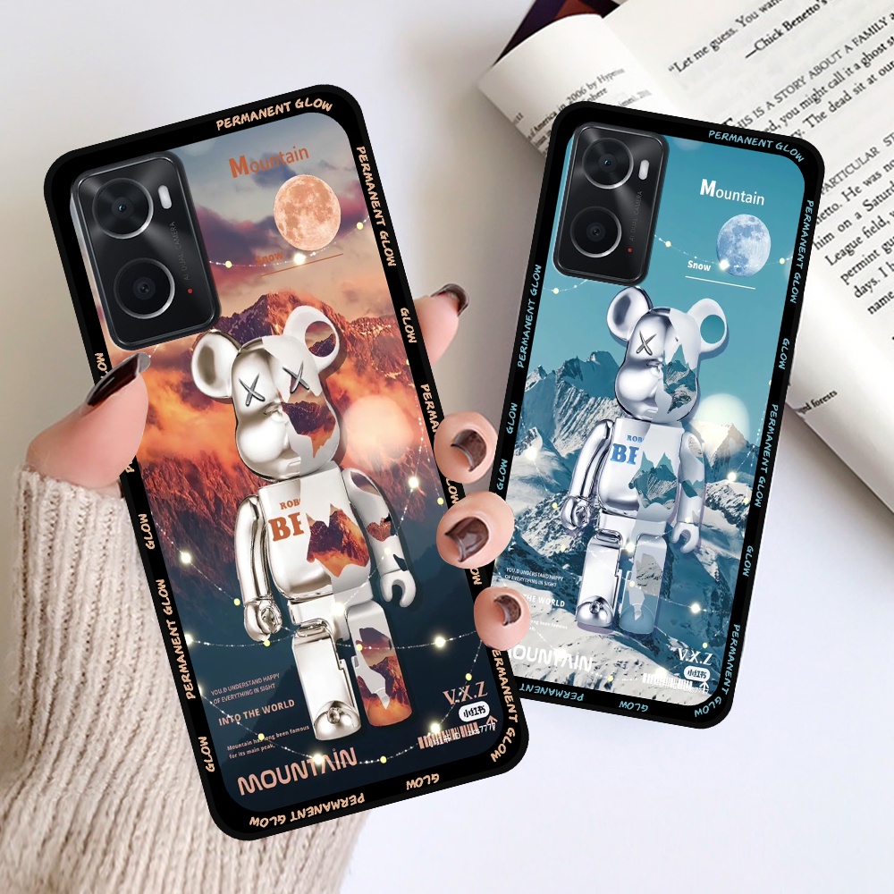 Ốp Oppo A36 / A76 in hình họa tiết Mountain, Be@rbrick dễ thương (T13 - T18)